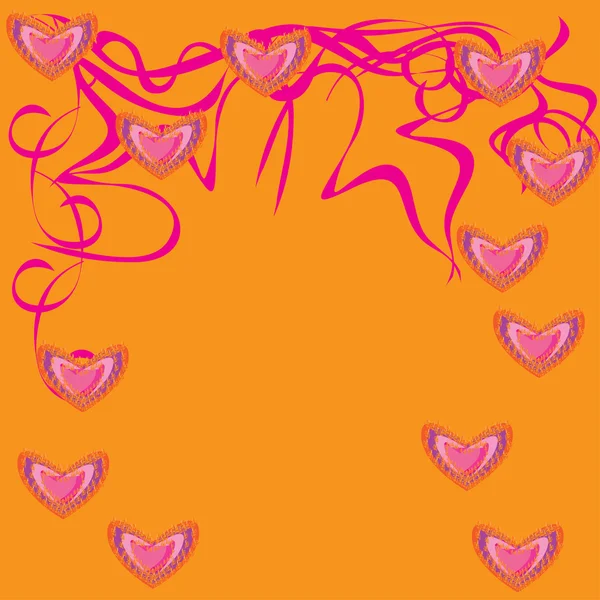 Résumé fond orange de l'amour — Image vectorielle