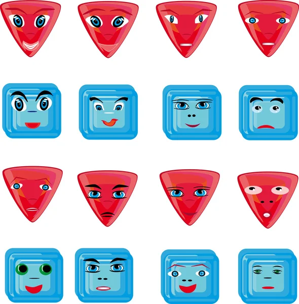 Botones de animación rojo y azul — Archivo Imágenes Vectoriales