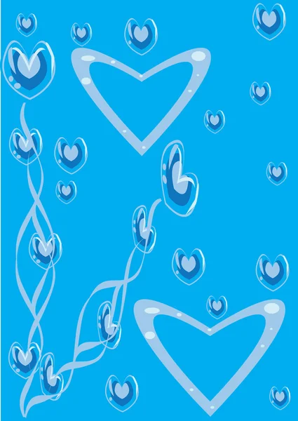 Abstrait fond bleu avec coeur — Image vectorielle