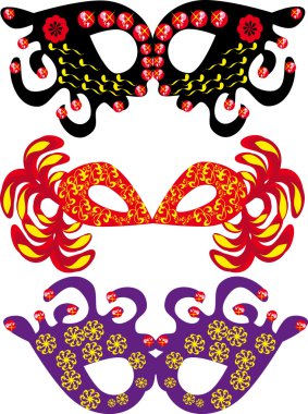 Set of carnival masks clipart