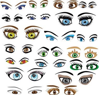 Set of eyes clipart