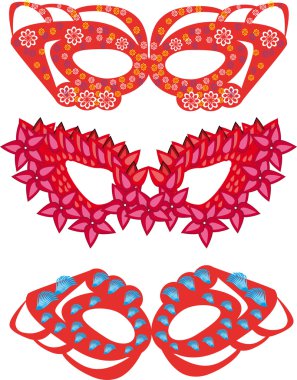 Set of carnival masks clipart