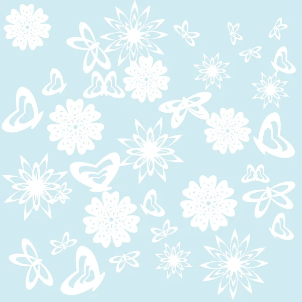 Fond abstrait avec des fleurs et des papillons — Image vectorielle