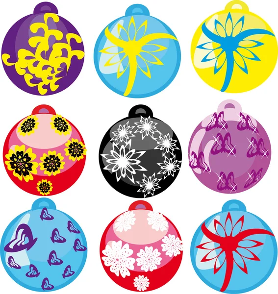 Ensemble de boules du Nouvel An — Image vectorielle