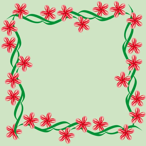 Cadre abstrait avec fleurs — Image vectorielle