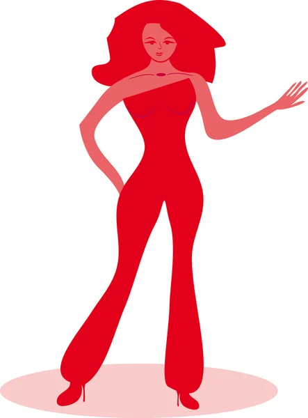 The girl in the red — Stock Vector