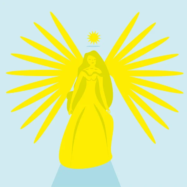 La fille-ange, descendue avec le ciel — Image vectorielle