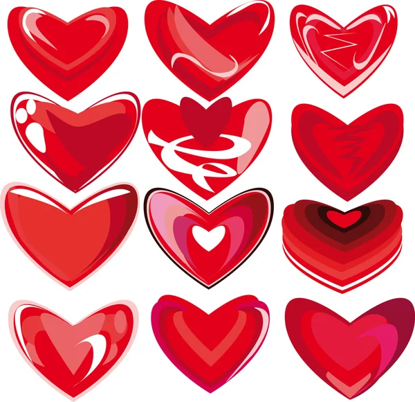 Set with hearts. — Stock Vector