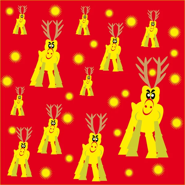 鹿と星とお祝い背景 — ストックベクタ