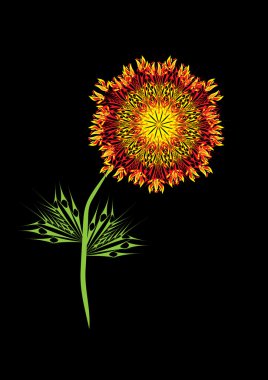 Gold fire flower clipart