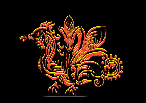 Dragon on the isolated background — Stock Vector