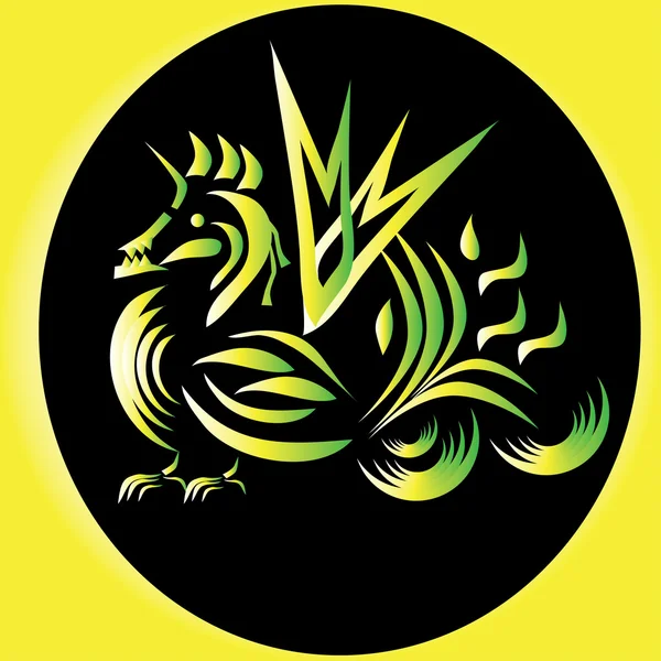 Dragon på isolerade bakgrunden — Stock vektor