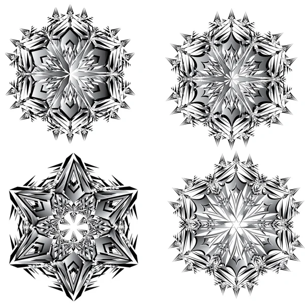 Vector copo de nieve sobre fondo negro — Archivo Imágenes Vectoriales