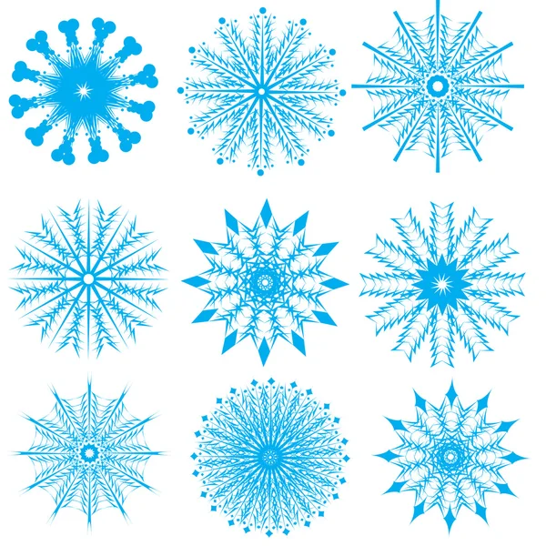 Vektor snöflinga på svart bakgrund — Stock vektor