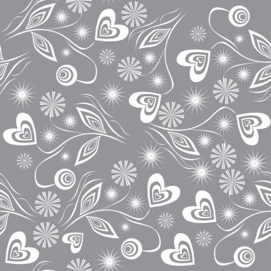 abstract pattern with flowers clipart