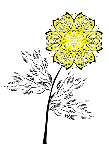 Flor de oro fuego — Vector de stock