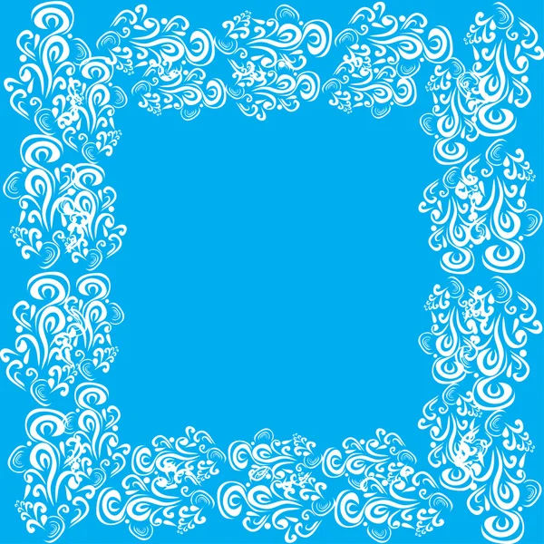 Marco con ondas sobre fondo azul — Archivo Imágenes Vectoriales