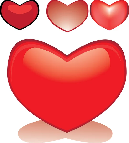 Aşk kalp set — Stok Vektör