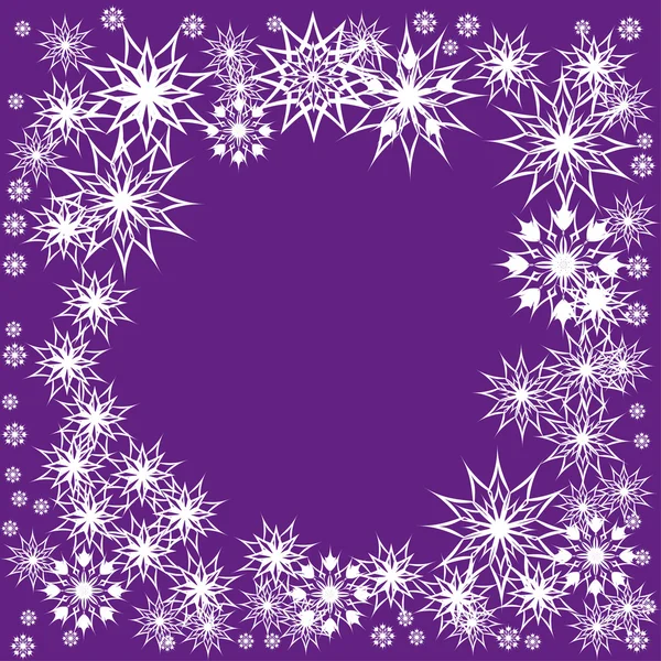 Floral winter frame met sneeuwvlokken — Stockvector
