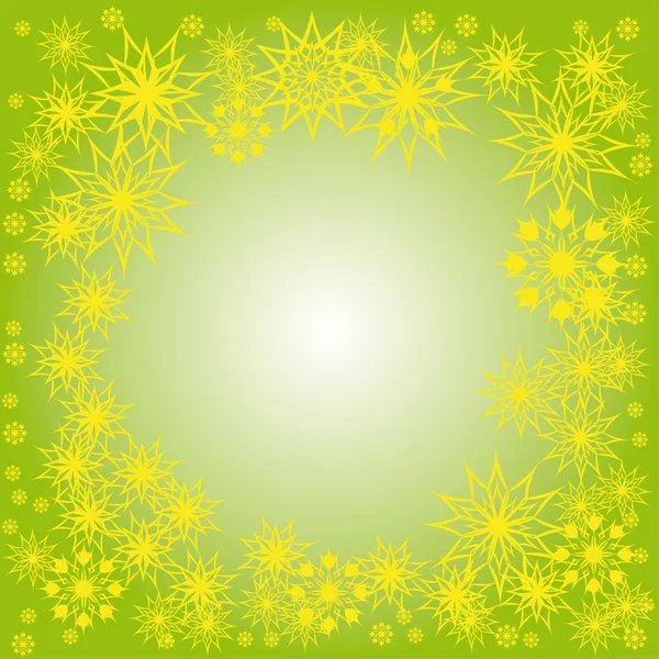 Цветочная зимняя рама со снежинками — стоковый вектор