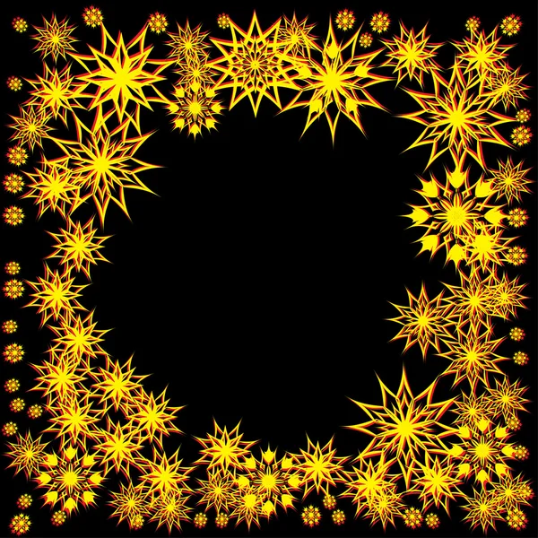 Floral χειμώνα πλαίσιο με νιφάδες χιονιού — Διανυσματικό Αρχείο