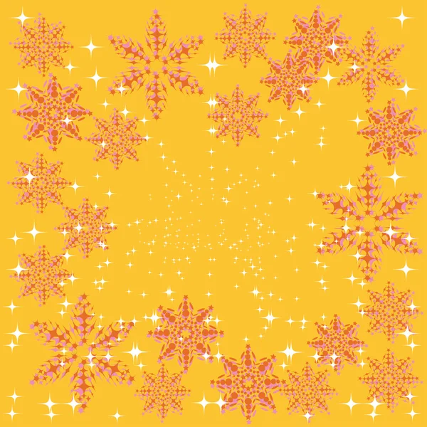 Квіткова зимова рамка зі сніжинками — стоковий вектор