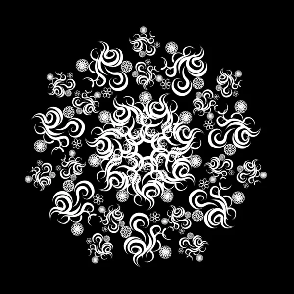 Abstract isolated vector snowflake — Stock Vector