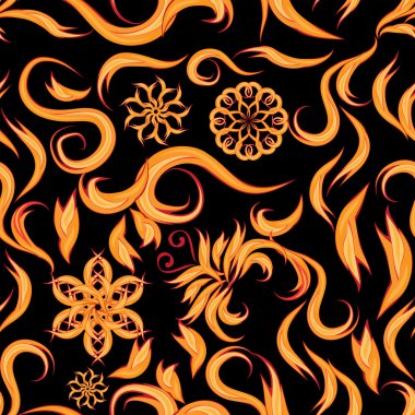 Seamless structure with elements of fire clipart