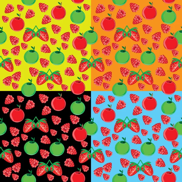 苹果、 草莓和树莓 — 图库矢量图片
