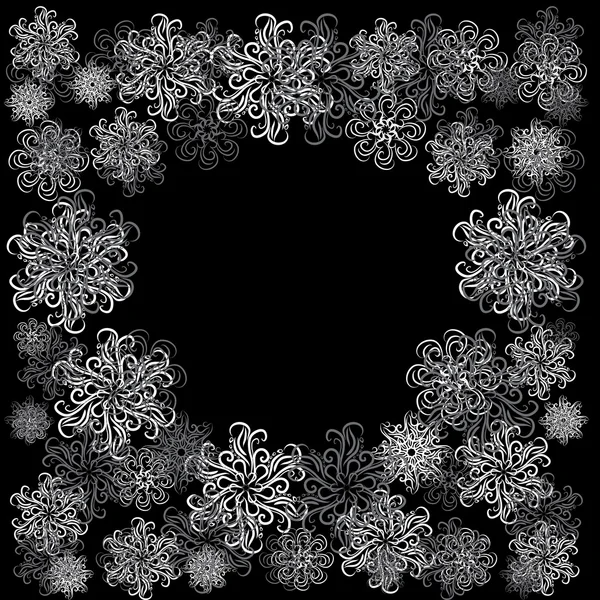 Winter floral frame — Stock Vector