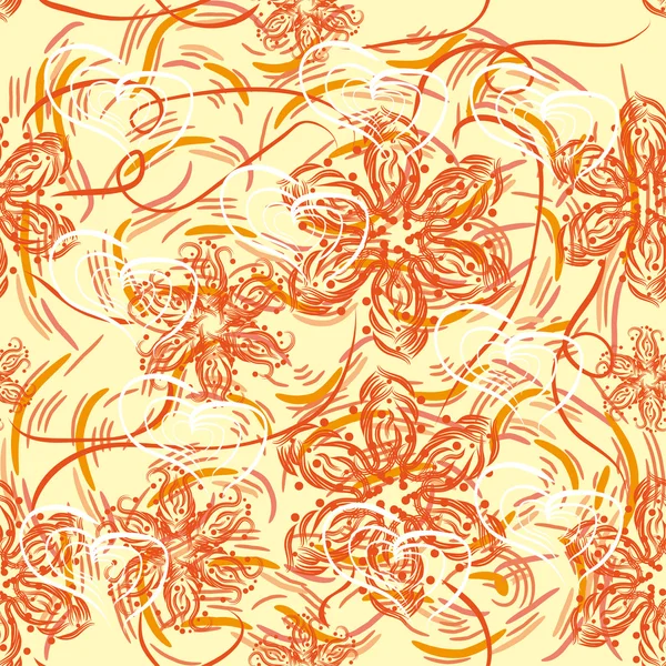 Abstrakt sömlöst mönster med blommor — Stock vektor