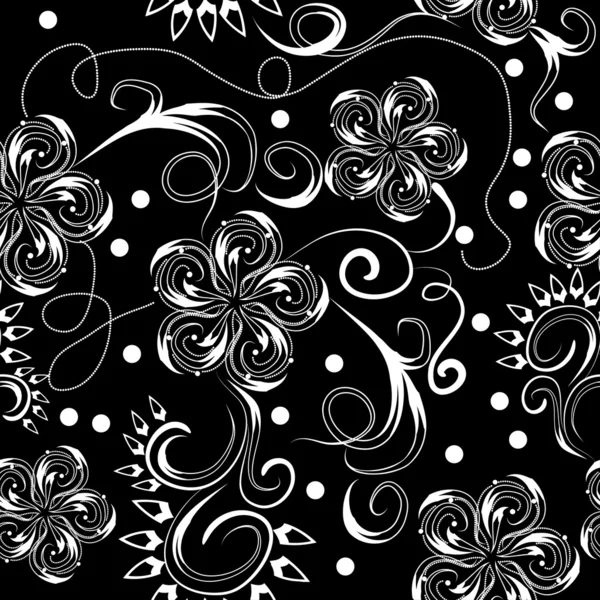 抽象的な花のシームレスなパターン — ストックベクタ