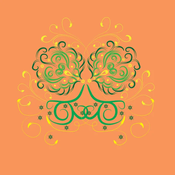 Papillon sur fond isolé — Image vectorielle