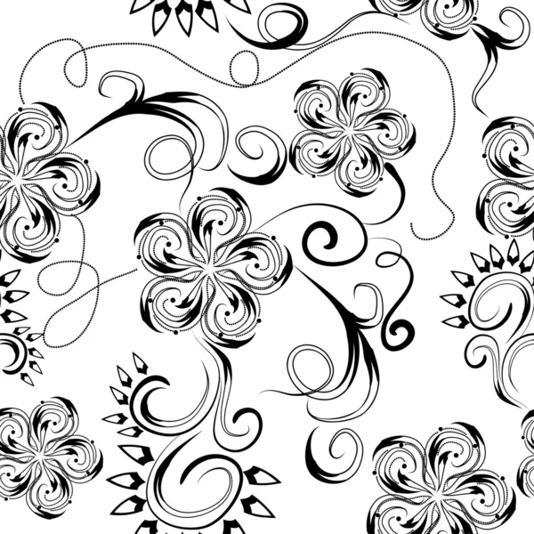 Abstract naadloos patroon met bloemen — Stockvector