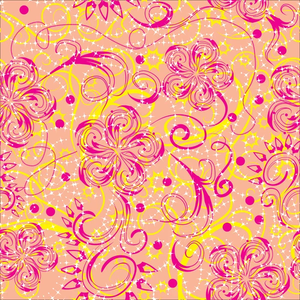 Абстрактный бесшовный рисунок с цветами — стоковый вектор