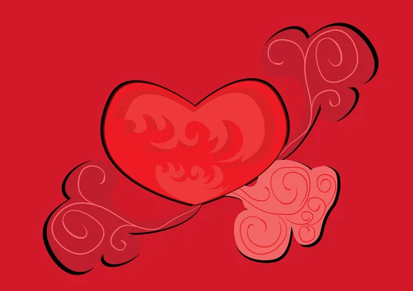 Illustration avec coeur abstrait amour — Image vectorielle
