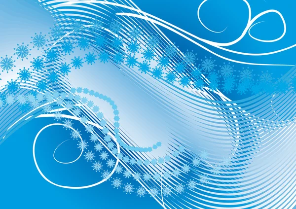 Abstract vector winter background with waves — Stock Vector