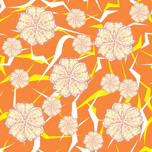 Patrón inconsútil abstracto con flores — Vector de stock