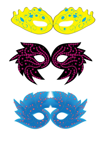 Set of abstract vector isolated carnival masks — Stock Vector