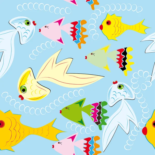 带鱼的抽象无缝图案 — 图库矢量图片