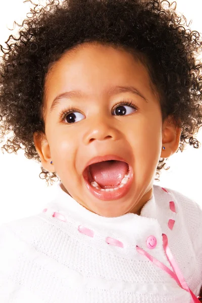 Dość mały dziewczyna krzyczy — Zdjęcie stockowe