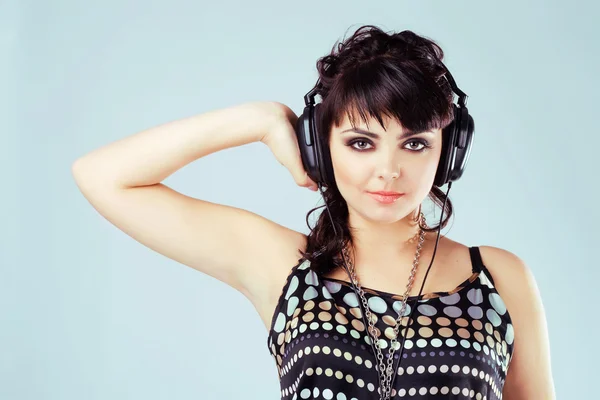 Lovely girl with headphones — Stock Photo, Image