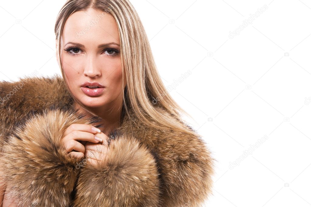 Gorgeous woman in fur