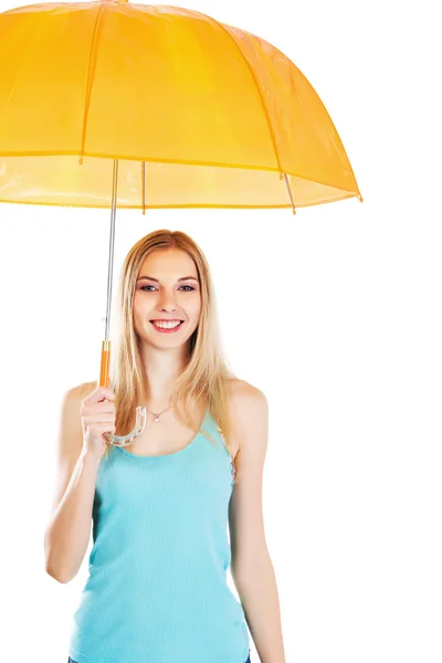 Chica encantadora con un paraguas — Foto de Stock