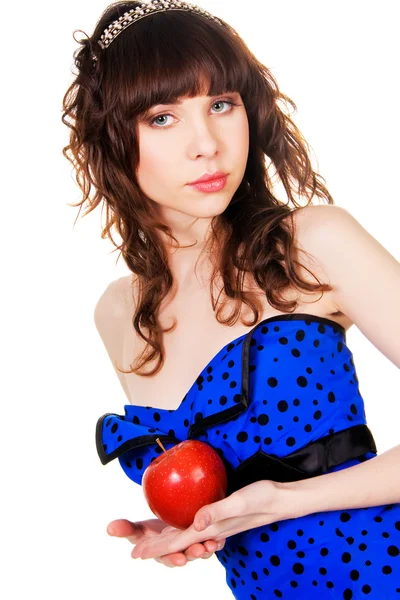 Lovely princess with a red apple — Stock Photo, Image