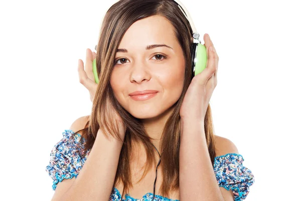Pretty girl listening a music — Stock Photo, Image