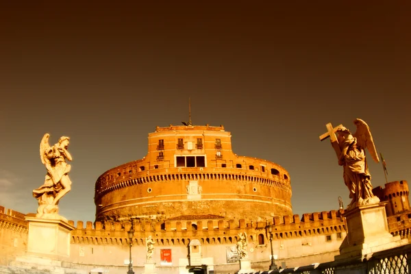 Roma Castel Sant 'Angelo, o Mausoléu de Adriano Fotos De Bancos De Imagens