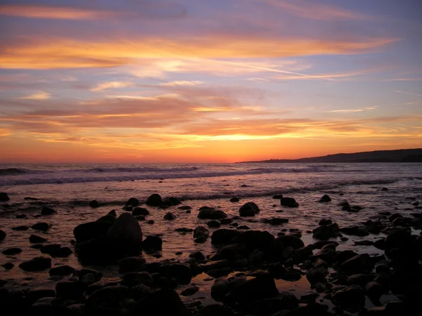 Manzara günbatımı İtalya deniz plaj — Stok fotoğraf