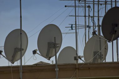 TV antennas on the roof clipart