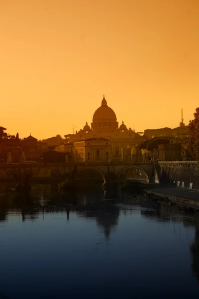 Sunset Rome basilica of St. Peter Stock Picture